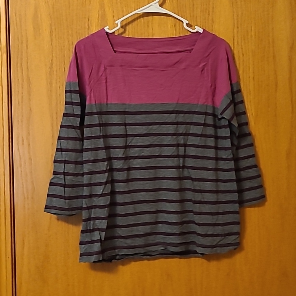 Croft & Barrow Purple Striped Top